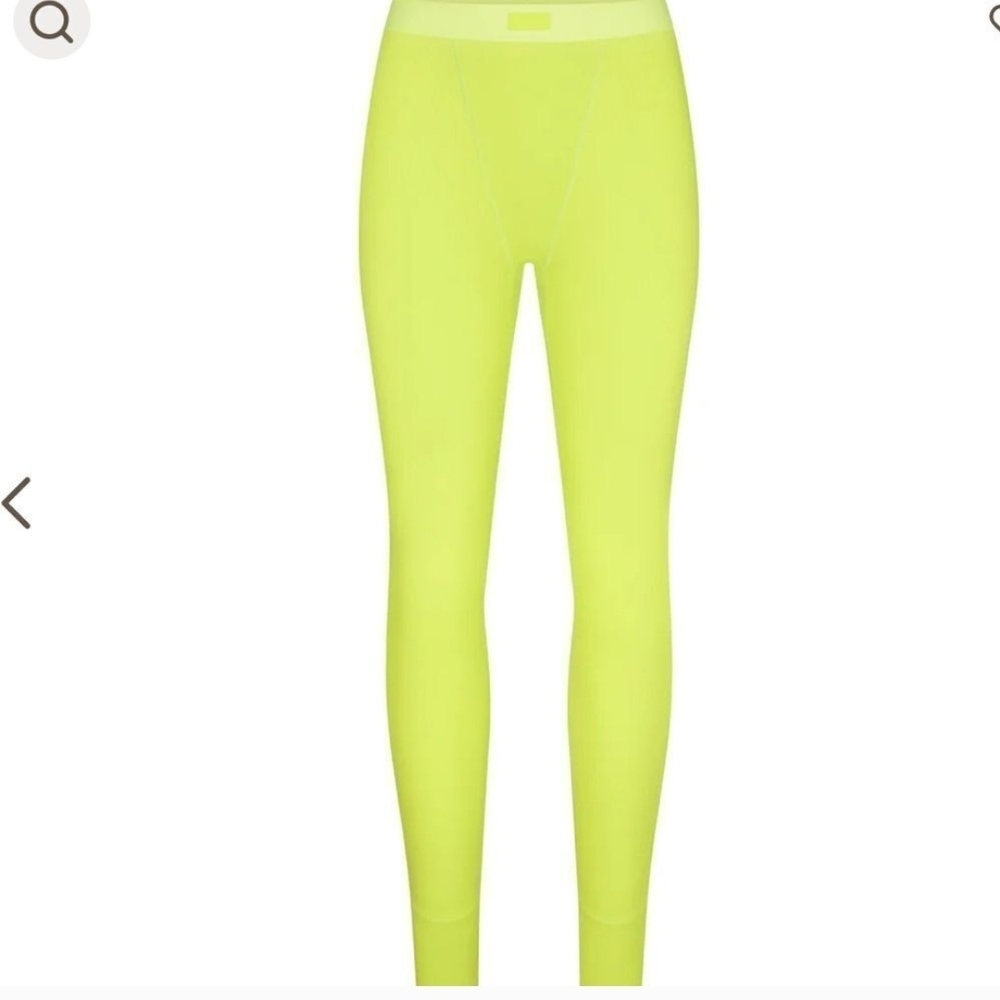 Skims Cotton Rib Neon Yellow Leggings